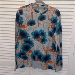 New Men’s INC International Concepts Teal and Orange Floral Top